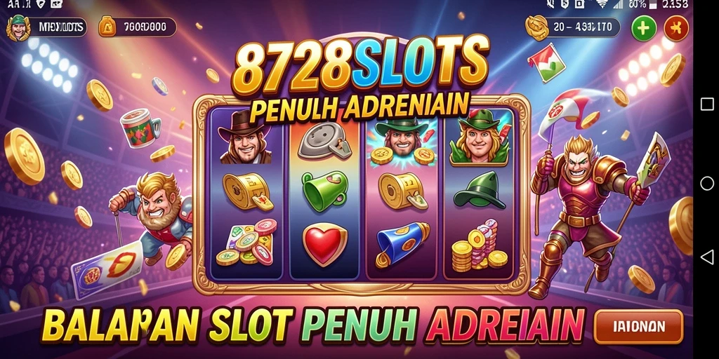 Screenshot gameplay 8728SLOTS dengan aksi balapan yang seru.