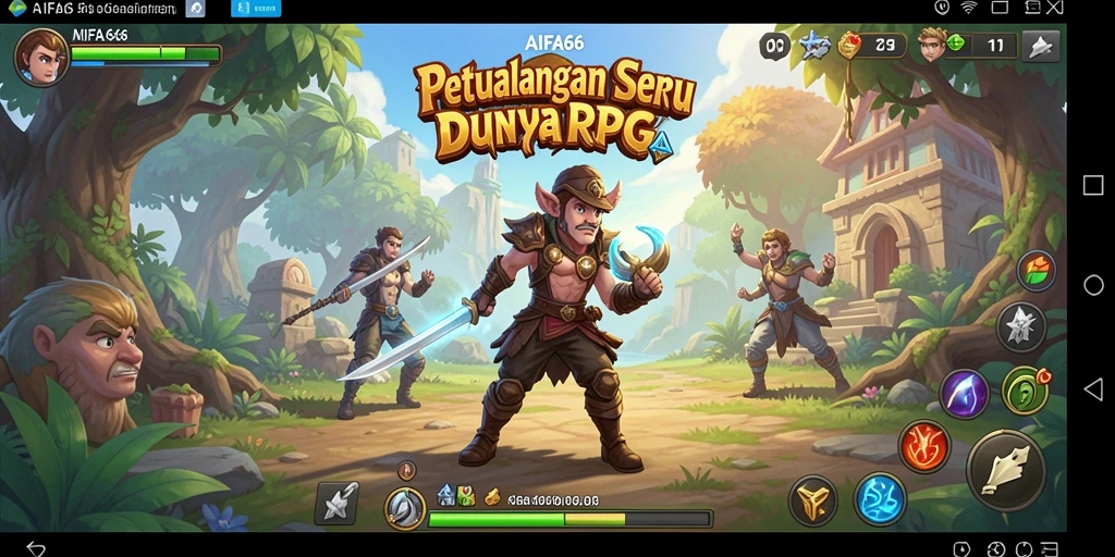 Screenshot AIFA66 menampilkan aksi epik dalam pertempuran RPG.