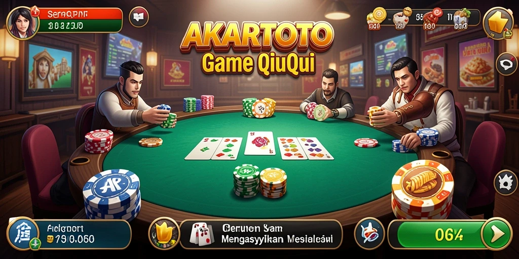 Screenshot gameplay AKARTOTO menampilkan suasana seru QiuQiu.
