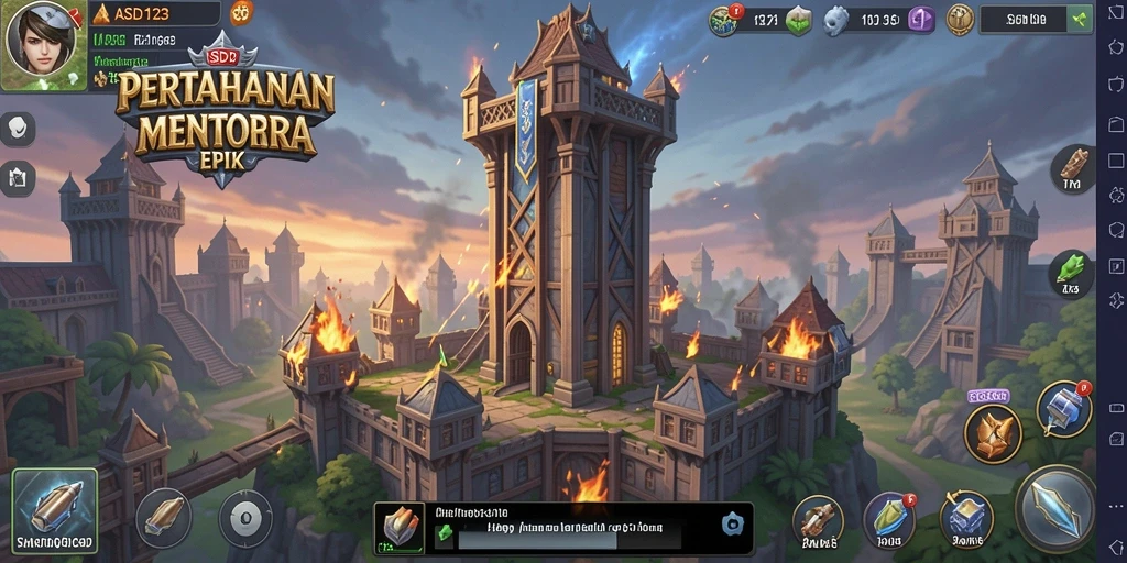 Tangkapan layar gameplay Tower Defense yang menegangkan dan penuh strategi.