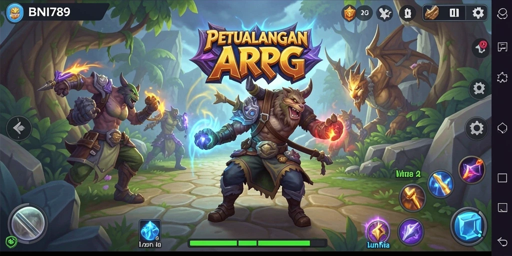 Screenshot BNI789 menampilkan aksi seru dalam pertarungan ARPG.