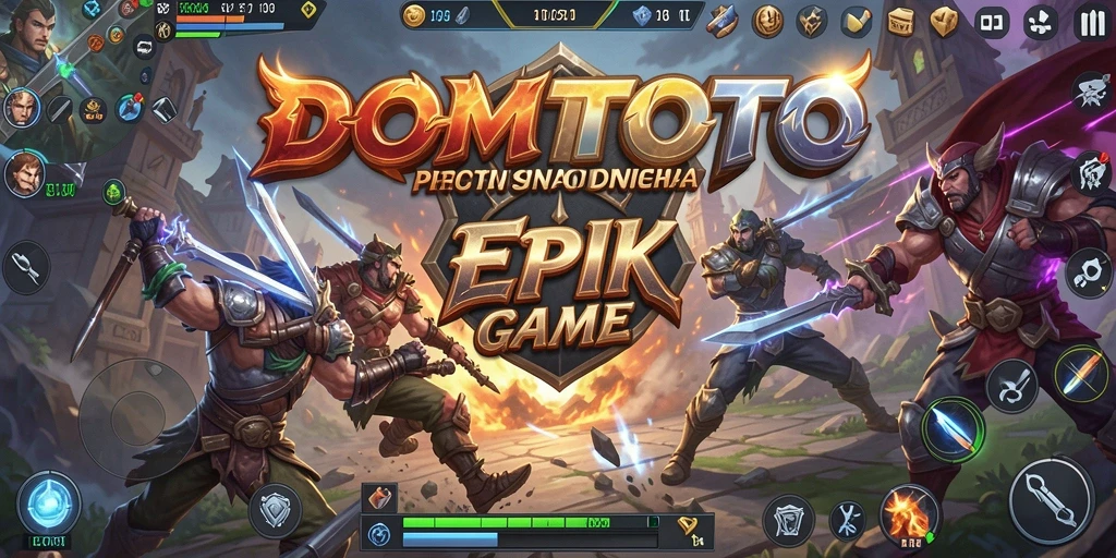 Screenshot menampilkan aksi seru dalam pertarungan di DOMTOTO.