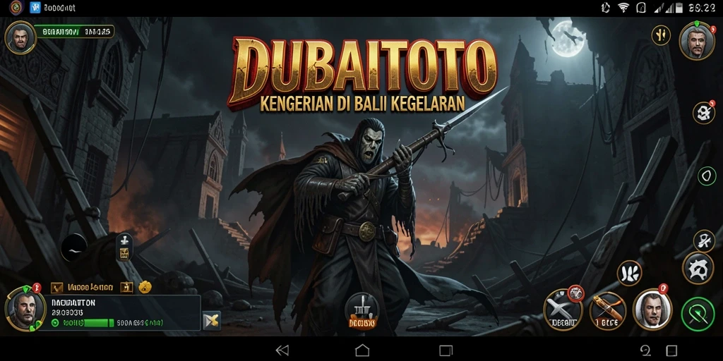 Screenshot DUBAITOTO menampilkan suasana menakutkan dengan makhluk mengerikan.