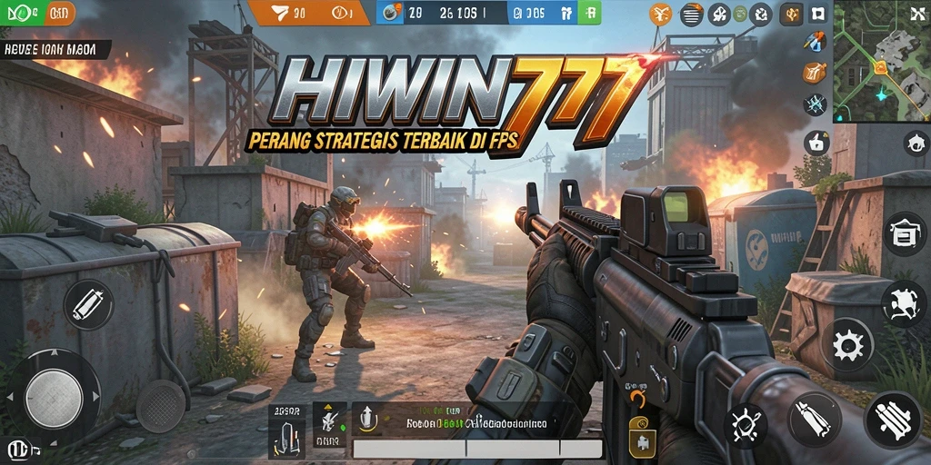 Screenshot gameplay HIWIN777 yang menampilkan aksi tembak-menembak intens.