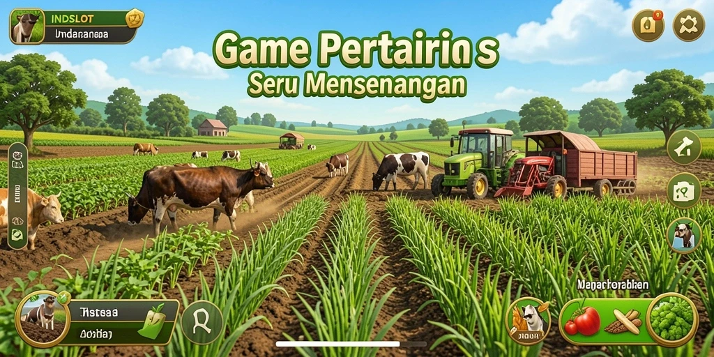 Tampilan gameplay INDSLOT yang menarik dan mengasyikkan dalam bertani.