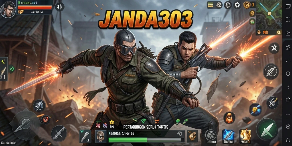 Screenshot utama menampilkan aksi seru dalam JANDA303.