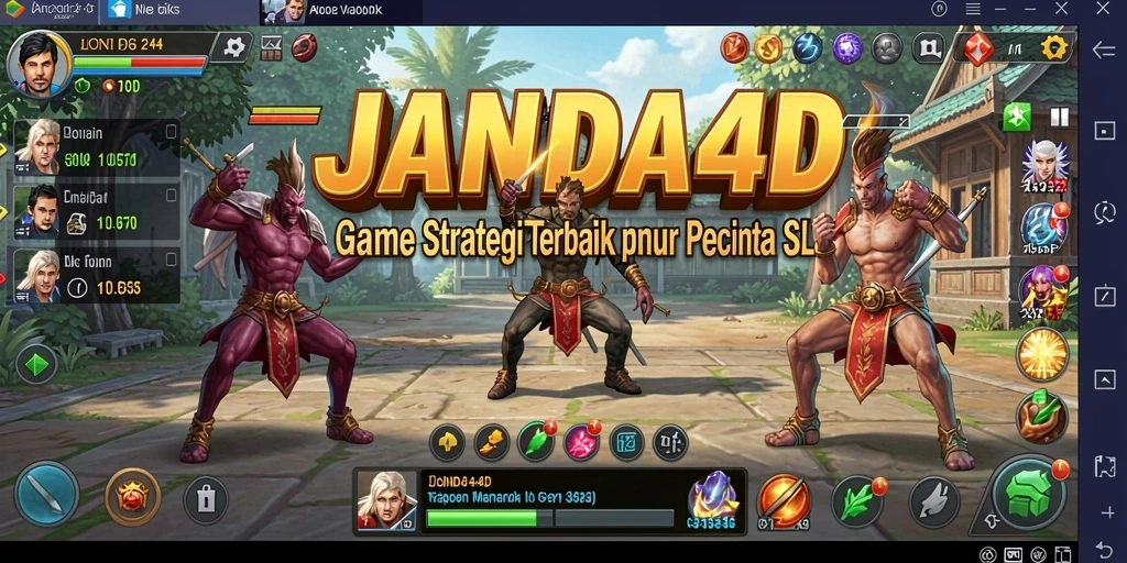 Screenshot utama JANDA4D menampilkan strategi pertempuran yang seru.