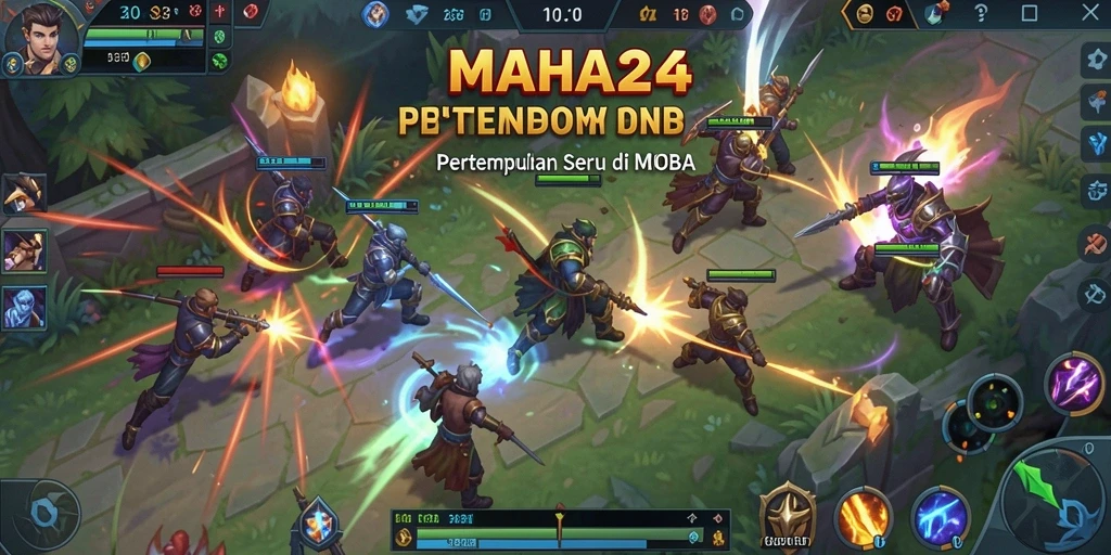Tampilan seru gameplay MOBA di MAHA24 yang menegangkan.
