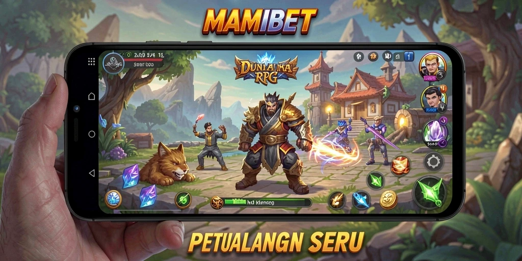 Screenshot MAMIBET menampilkan aksi pertarungan yang seru dalam dunia RPG.