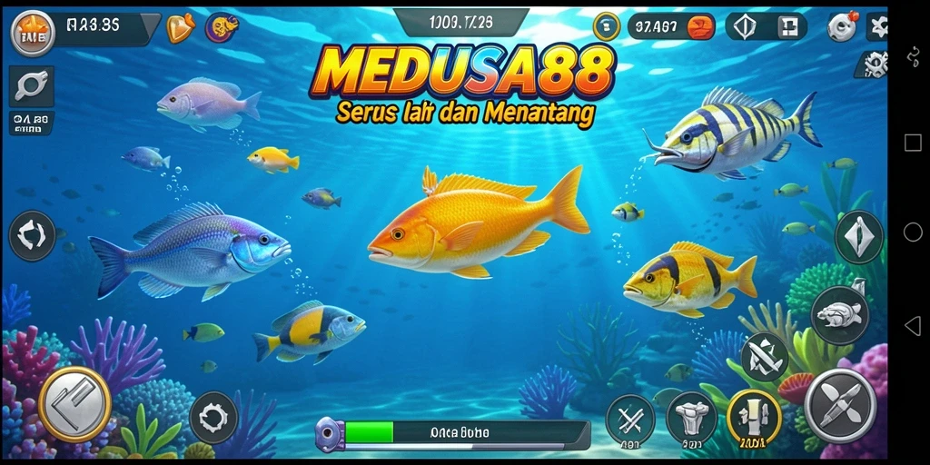 Tampilan gameplay MEDUSA88 yang seru dengan aksi menembak ikan.