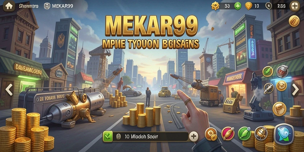 Screenshot MEKAR99 menampilkan gameplay seru dalam membangun bisnis.