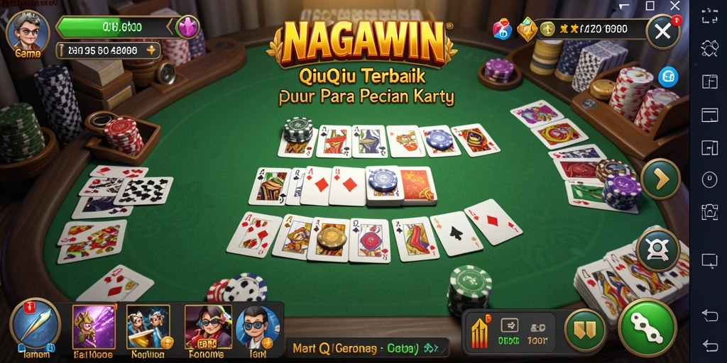 Screenshot gameplay NAGAWIN yang menunjukkan keseruan bermain kartu QiuQiu.