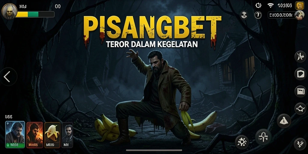 Tampilan gameplay PISANGBET yang menegangkan dengan suasana Horror.