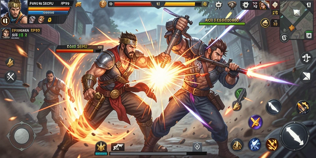 Screenshot RP99 menampilkan aksi intens dengan pertarungan seru.