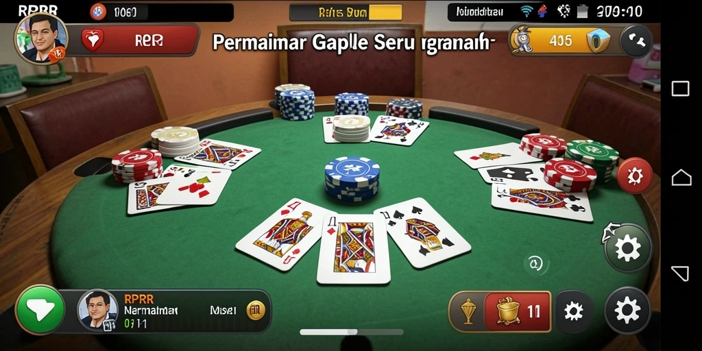 Screenshot RPRR menampilkan gameplay Gaple yang seru dan interaktif.