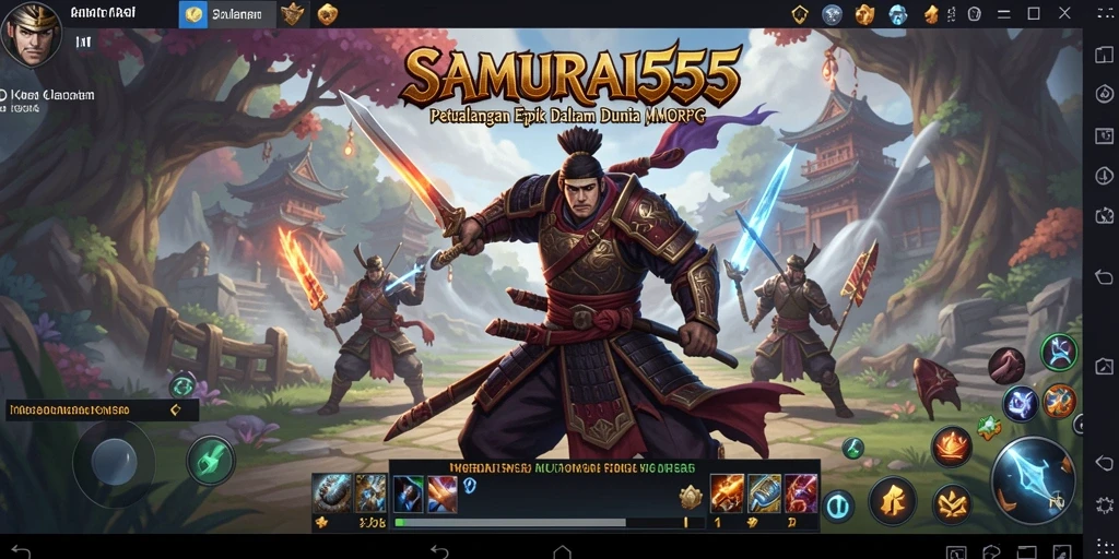 Gameplay seru dengan pertempuran epik di SAMURAI555.