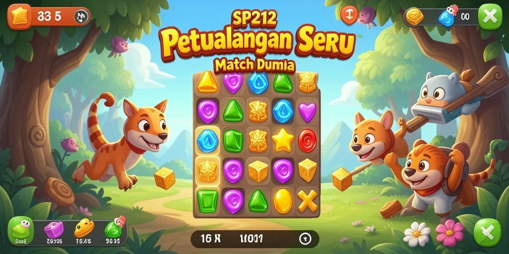 Tampilan gameplay SP212 yang penuh warna dan menantang.