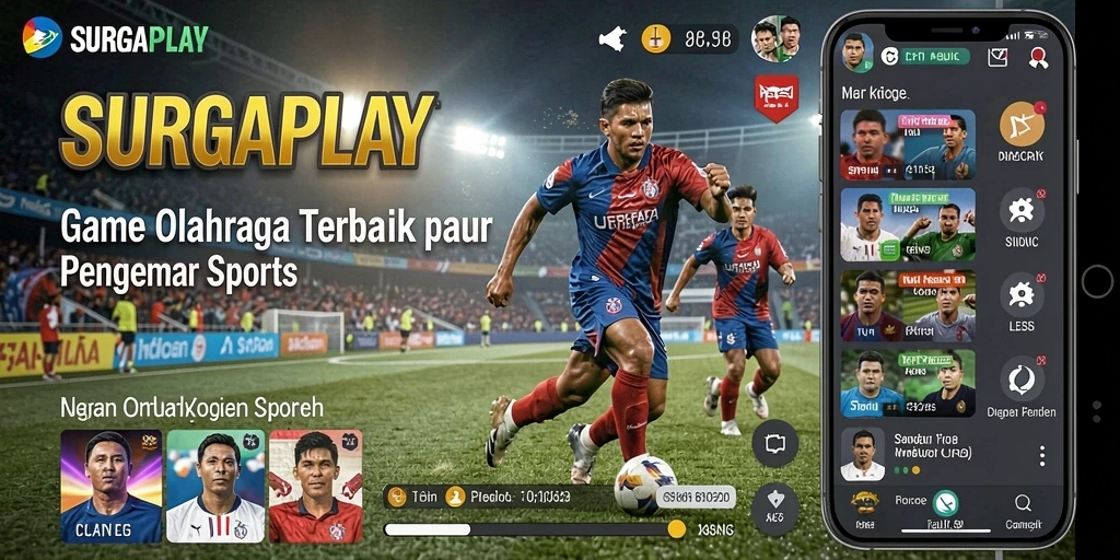 Menampilkan aksi seru dalam permainan olahraga SURGAPLAY.