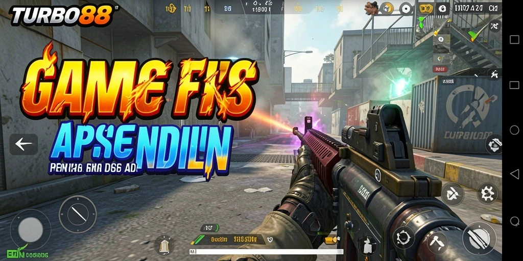 Gameplay TURBO88 dengan aksi menembak yang mendebarkan.