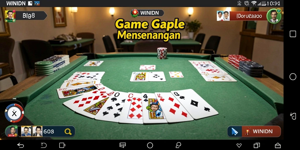 Tampilan gameplay WINIDN yang seru dan interaktif dalam permainan Gaple.