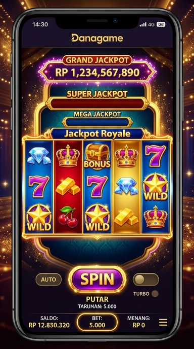 Screenshot aplikasi danagame menampilkan banyak kategori aplikasi.